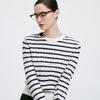 GIOVANNI VALENTINO Women's Striped 100% Wool Round Neck Sweater