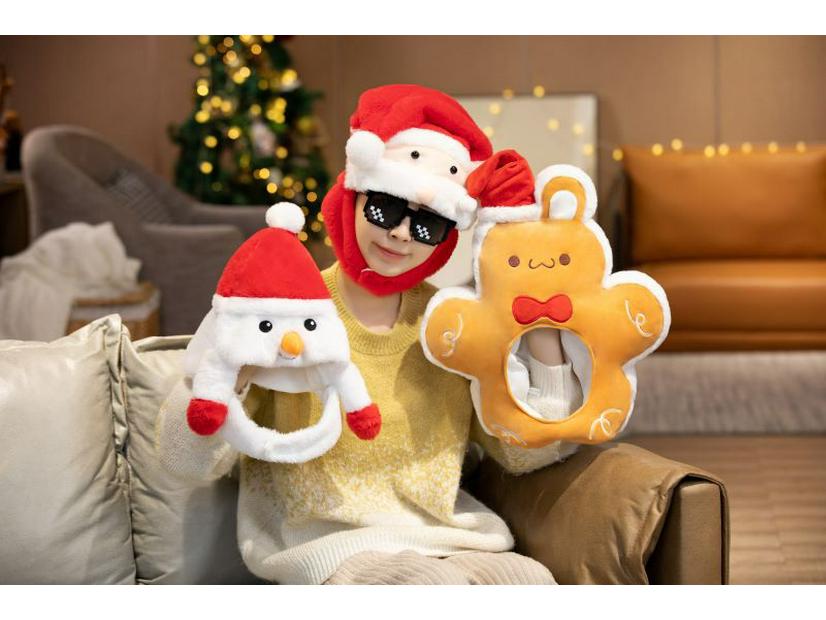 Santa Hat & Reindeer Headband Christmas Photo Props