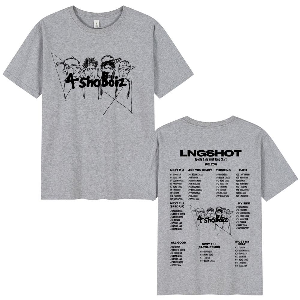 Korean KPOP Group Hip Hop Lngshot Tshirt Summer UNISEXs Retro Fashion Tshirt Casual Short Sleeve Cotton Oversized Tshirt