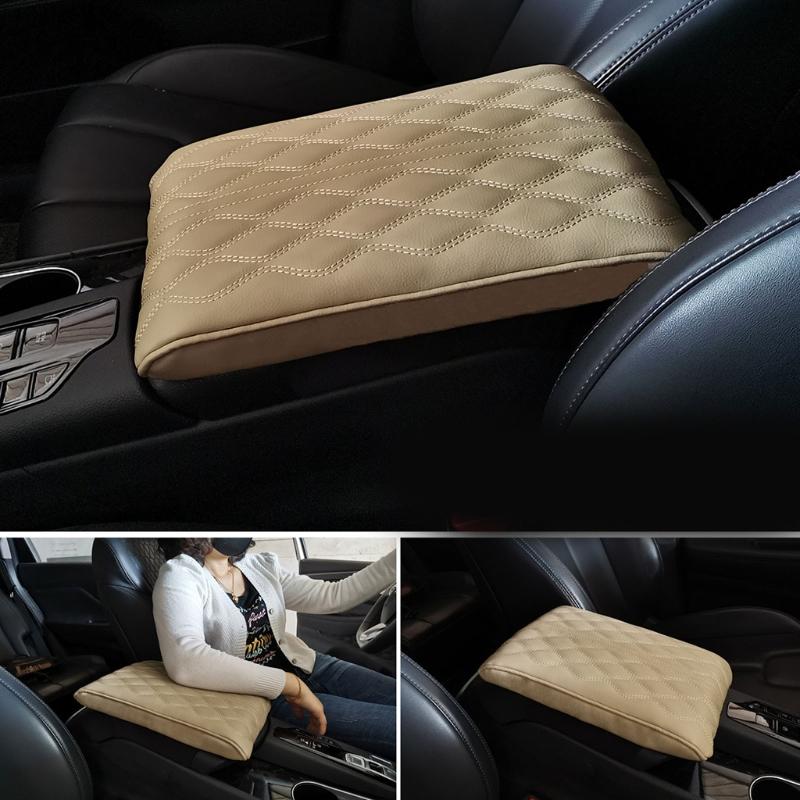 Universal Auto Center Console Box Armrest Protector Leather Wave Embroider for Protection Cushion Car Storage Box Cover