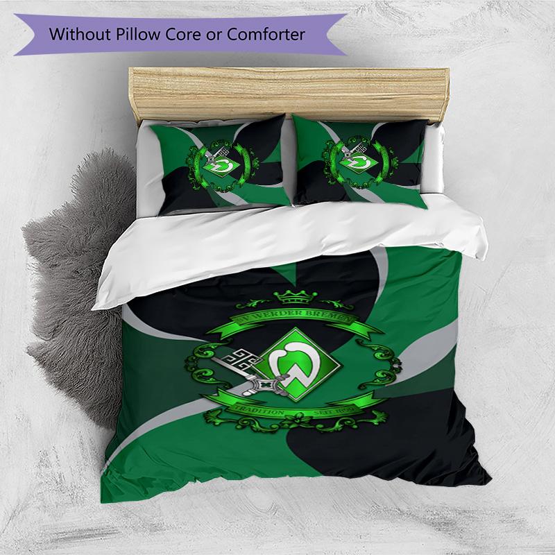 Set Lenzuola 3 Pezzi Stampato Werder Bremen, Comodo Set Copripiumino per Camera da Letto Amico della Pelle