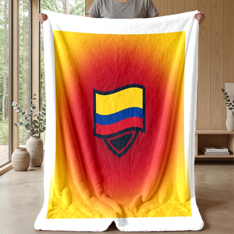 Colombia Football Printed Flannel Blanket Skin Friendly Warm Decorative Throw for Indoor Couch Bed Daily Use
