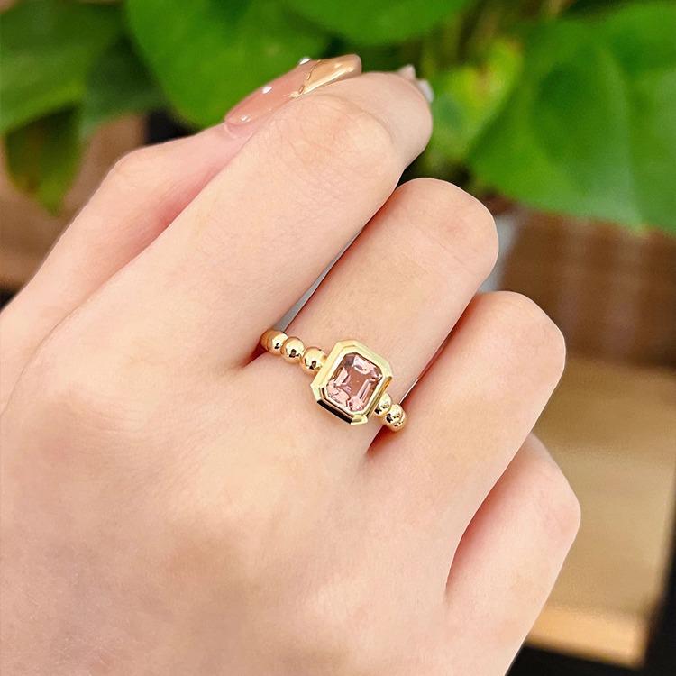 Red Elk S925 Sterling Silver Pink Bubble Ring for Women - Fresh, Simple, and Versatile Jewelry for a Sweet Temperament