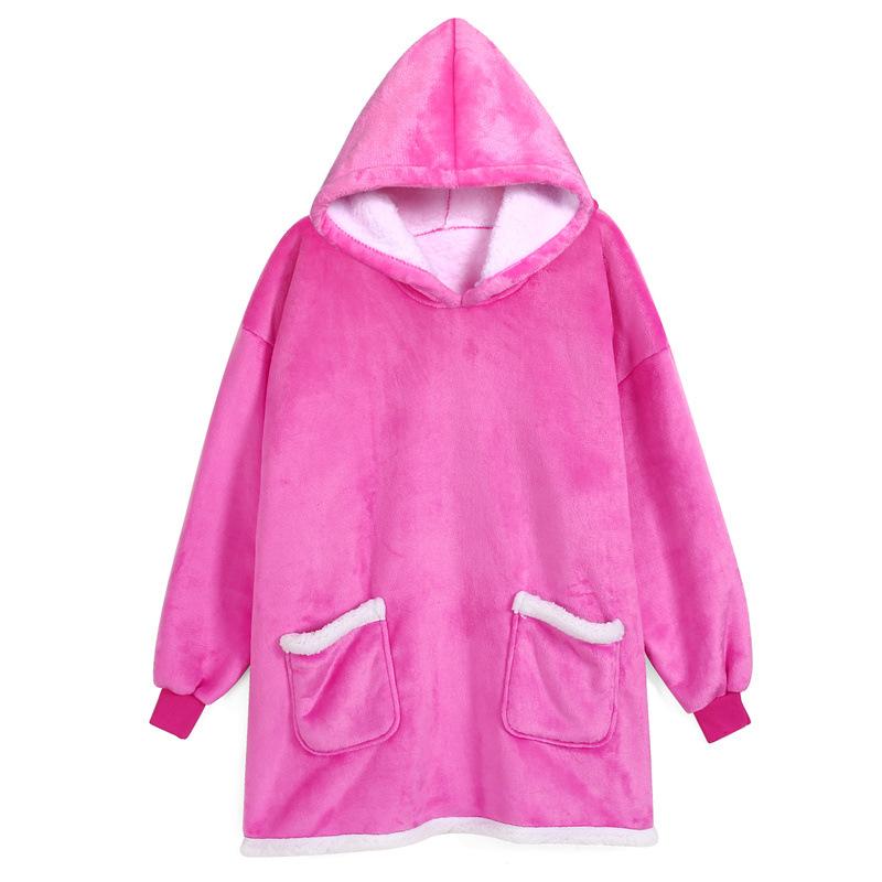 Wearable Blanket Hoodie for Men Oversized Hooded Blankets Sweatshirt Cozy Warm Fleece Blanket with Sleeves Adults Winter House Robes With Pocket