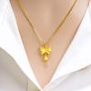 Vietnam Gold-Plated Clover Necklace, Ring & Five-Flower Bracelet Set