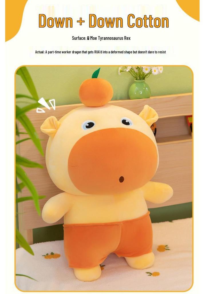 Cute Orange Capybara Plush Doll Pillow - Soft Hugging Toy Gift for Girls and Kids