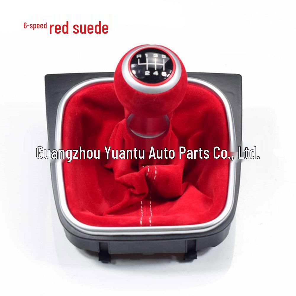 Red/Black Suede Gear Shift Knob for Volkswagen Golf MK5/MK6 R32 GTI (2004-2009)