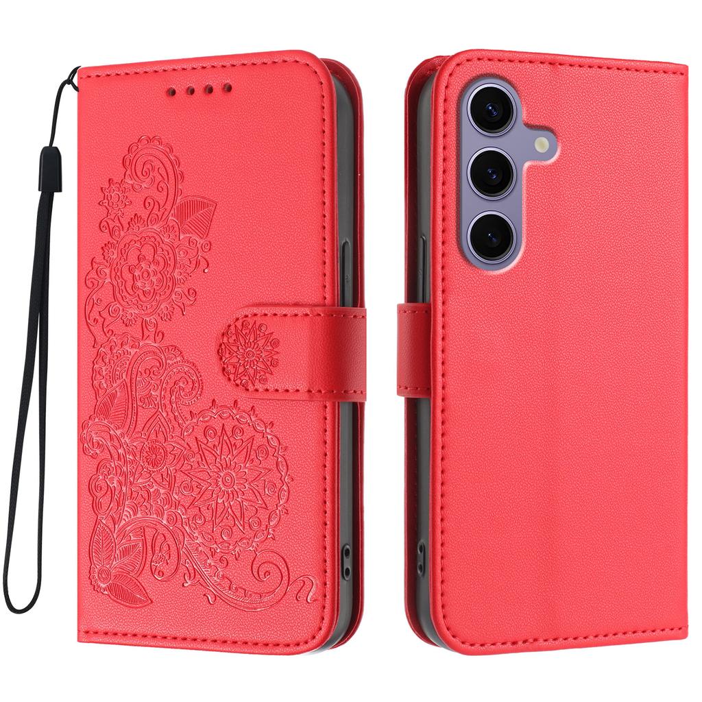 For Samsung Galaxy S24/Galaxy S25 Phone Cases Mandala Flower Leather Wallet Mobile Cover with Strap