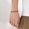 Vintage Rolo Chain Bracelets for Men,Retro Grey Waterproof Stainless Steel Links Wristband, Casual Cable Chain Jewelry