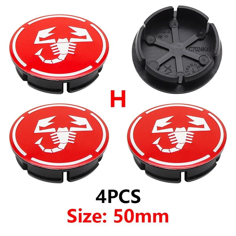 

4pcs 50mm For Scorpion Abarth 5CC 1100 500 595 Alloy Auto Wheel Rim Center Cap Cover Hub Dust-proof Covers Styling Accessories 4pcs
