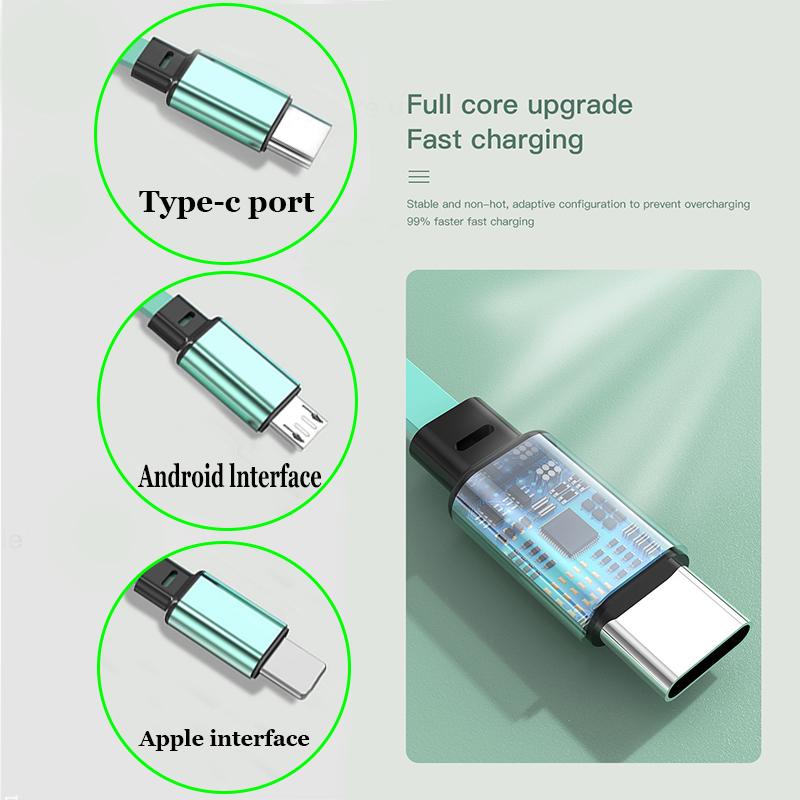 Car Interior 3 In 1 Micro USB Type C Fast Charging Cable For Lexus F SPORT ES RX NX LS UX LM LX GX LC RZ IS CT GS RC HS SC TX LB