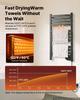 VEVOR Heated Towel Warmer Rack for Bathroom Electric Wall Mounted 12 Bars, Aluminum Alloy Towel Warmer, Overheat Protection