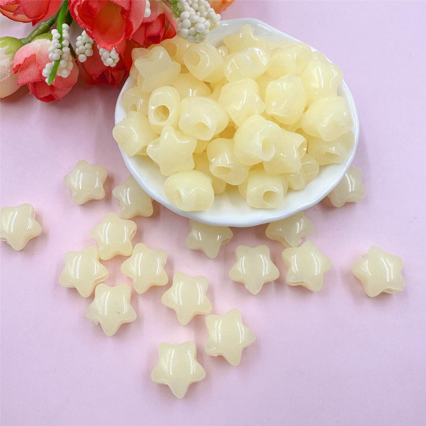 

Товары для вечеринок 60 шт. россыпью бусины акриловые украшения желе цвета DIY ювелирные аксессуары 13,6 мм пятиконечная звезда для браслета серьги изготовление жёлтый