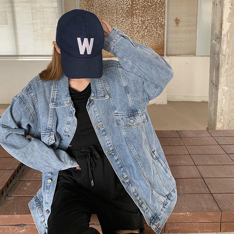 Retro Jeansjacke im koreanischen Stil - Locker, Übergröße, Vielseitig für Frühling und Herbst 2022 Modetrends
