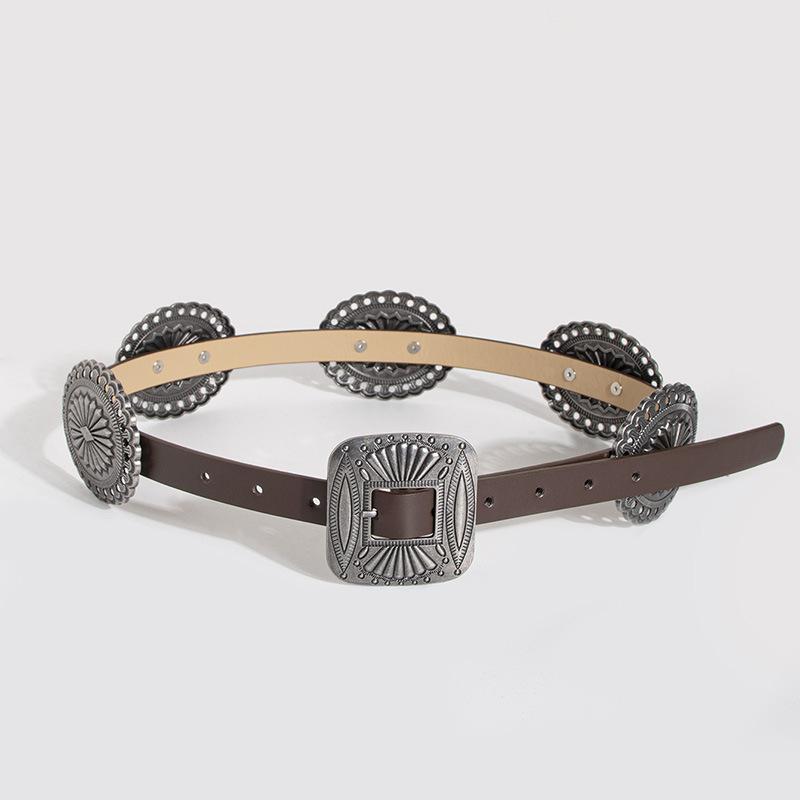 New European and American Retro Western-style Belt Large Accessory, Ladies' Casual and Versatile Bohemian-style Belt
