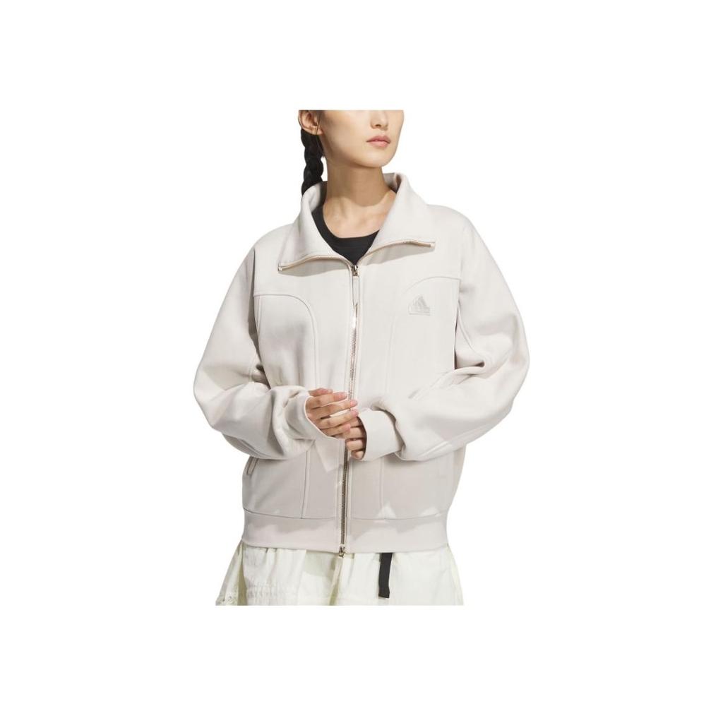 Adidas FW24 Small Logo Series Fleece Jacket Women Jacket Phosphor-Brown JJ3566