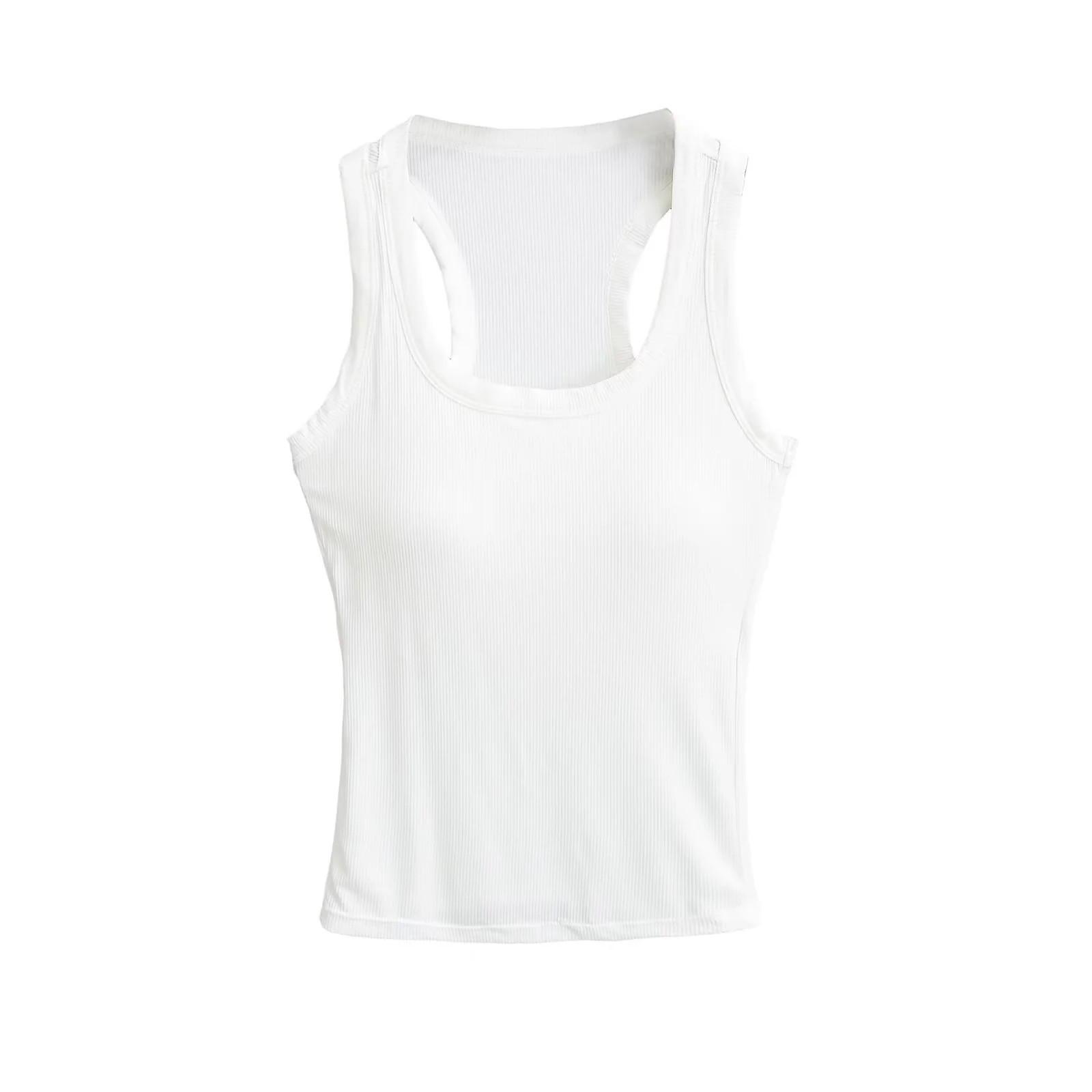 

Женский американский летний топ на бретелях с нагрудной подушечкой - Приталенный, Милый и Крутой. Medium белый