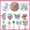 Anniversary Copper Butterfly Spider Couple Bears Heart Maple Leaf Clip Charm Beads Fit Bracelet Diy Women Original Jewelry