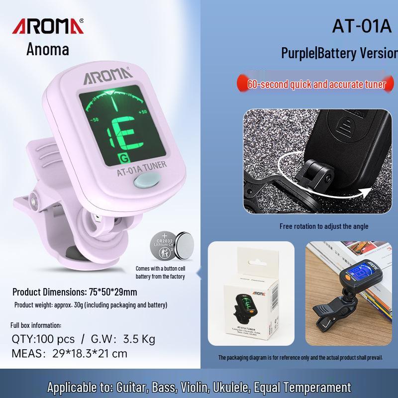 Aroma Annoma AT-01A Universal Guitar, Ukulele, and Violin Tuner
