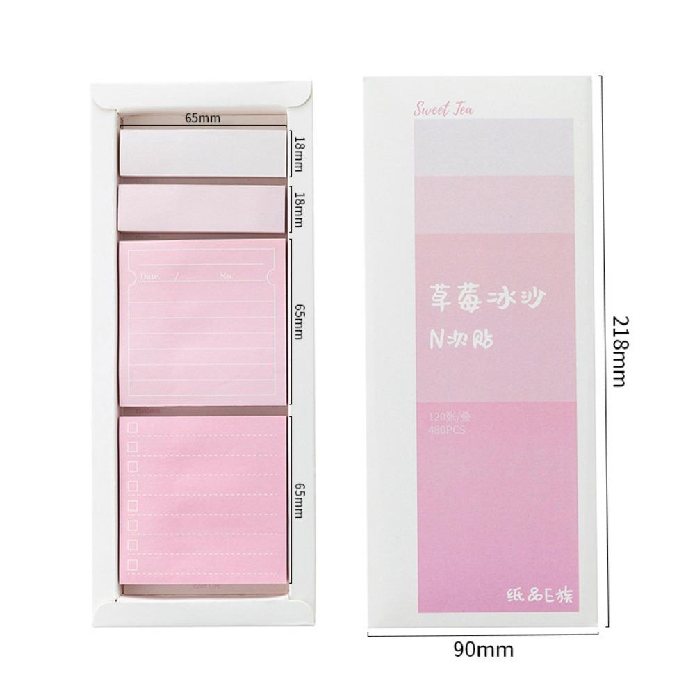 New Pink Lined School Set Index Tabs Sticky Notes Self-Stick