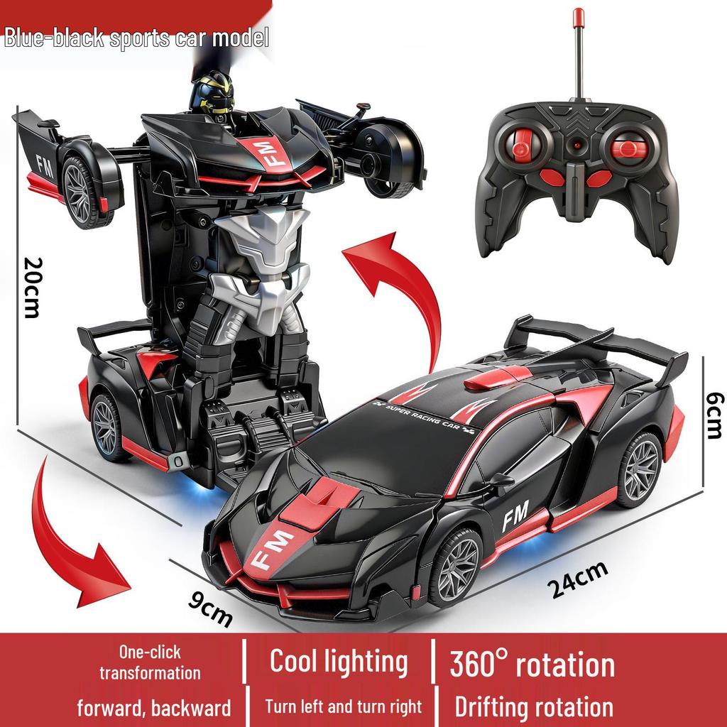 Rechargeable RC Transformers Race Car: Wireless Remote Control Toy for Kids