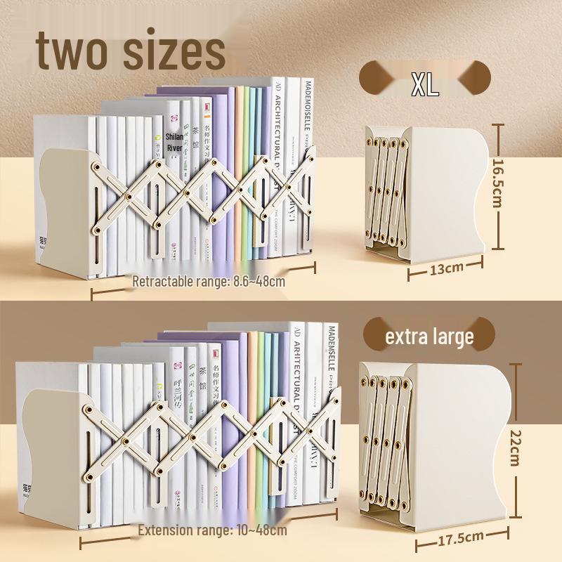 Integrated Desktop Book and Pen Holder Rack with Folding Bookends for Students
