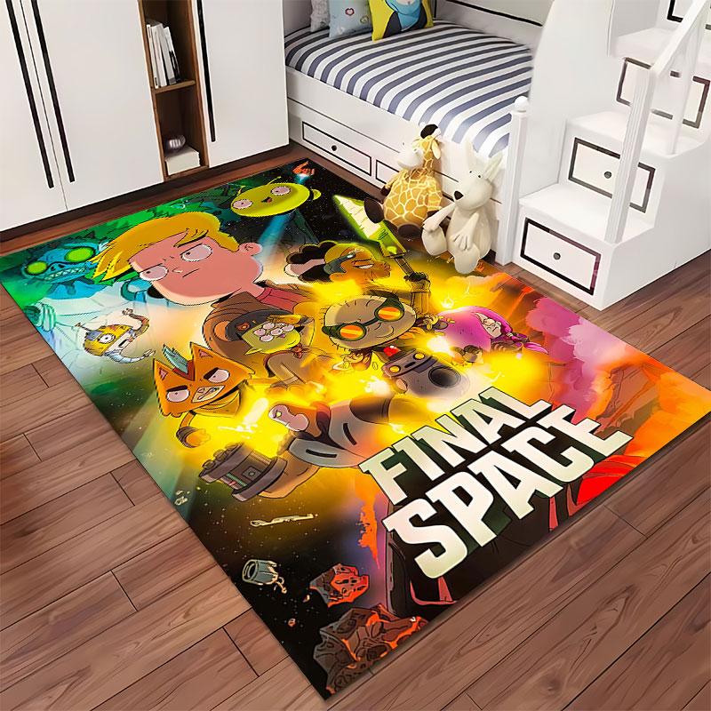 Final Space Cartoon Design suitable as a non-slip mat for the living room or bedroom sofa