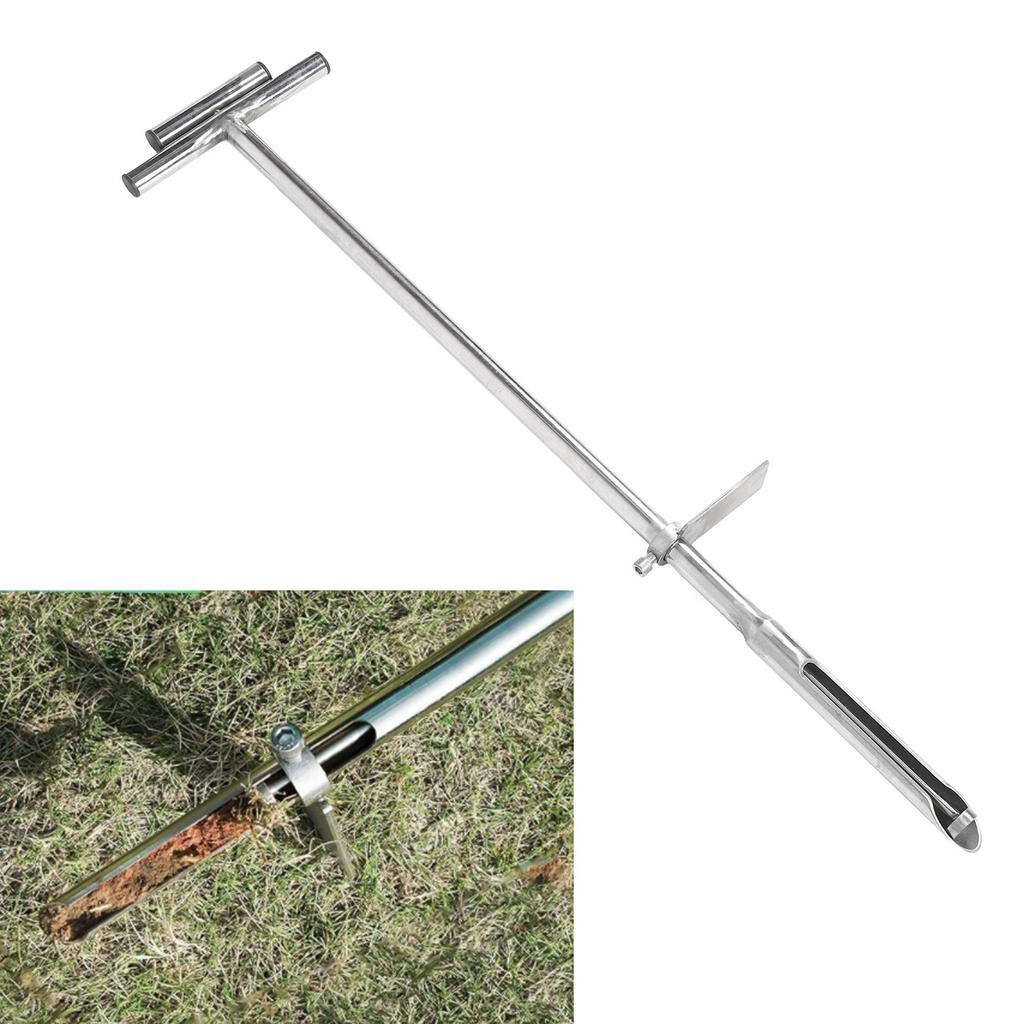 Soil Sampler Probe with Ejector Foot Pedal 40 Inches Long Stainless Steel Soil Core Sampling Tool