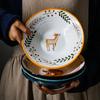 8 inch Ceramic Bowl Noodle Bowl Forest Animal Design Large Creative Restaurant Household Flower
