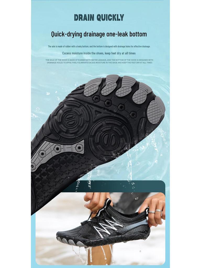 Unisex Quick-Dry Five-Finger Beach & Fitness Shoes, Non-Slip for Swimming and Outdoor Activities