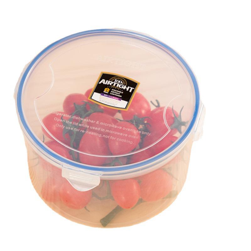 Food-Grade Plastic Bento & Lunch Box Set - Sealed, Fresh-Keeping, Round Storage for Fruit & Meals