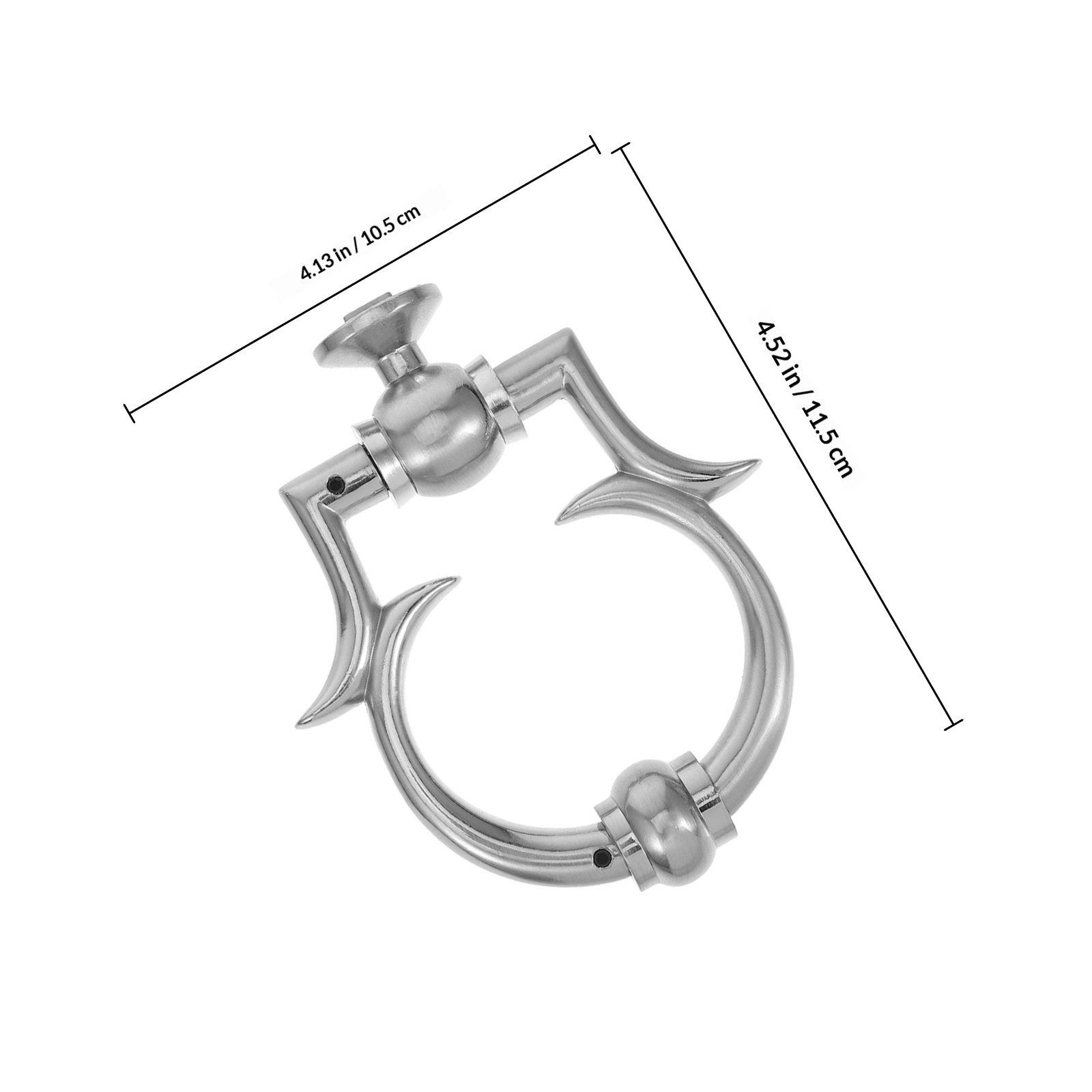 

1Set European Style Simple Door Knocker Ring Elegant Front Door Accessory Clear Sound Security Knocking Handle for Home Office серебряный