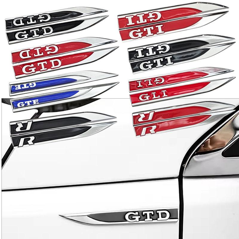 2db/szett 3D Fém Autó Sárvédő Oldalsó Matricák Embléma Jelvény Go-lf Polo Passat Jetta Kiegészítők