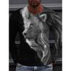 3D Tiger Print Long Sleeve T-shirt Spring And Autumn Men's Daily Casual Long Sleeve Top Urban Street Fashion Long Sleeve T-shirt