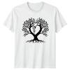 Heart Tree Roots Silhouette Nature Mens T-Shirt Womens Tee Graphic Unisex Top