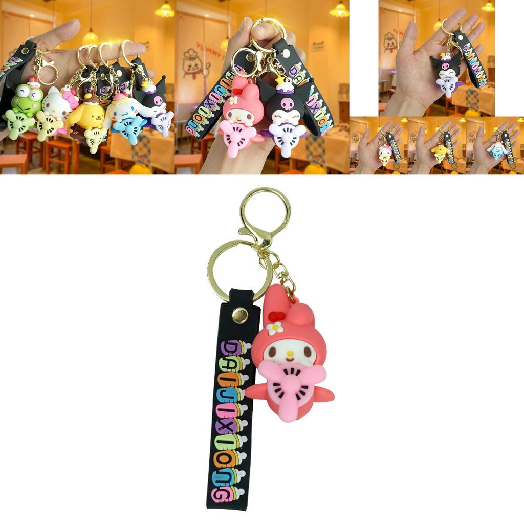 Entzückender Cartoon-Schlüsselanhänger Niedliches Gummi-Accessoire Für Taschen Und Autos Partner-Anhänger