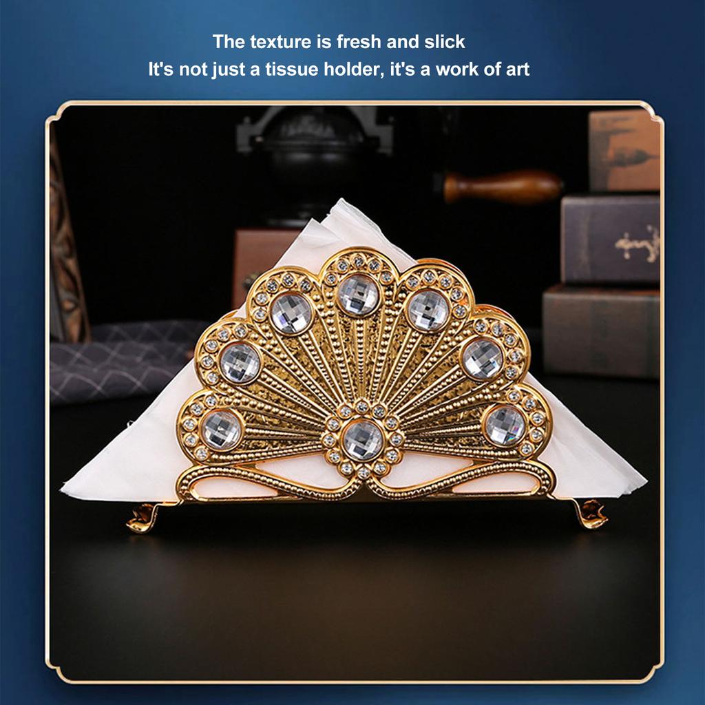 Golden Metal Napkin Holder Exquisite Light Luxury European Style Zinc Alloy Table Napkin Organizer for Kitchen Dinner Table Party Type 3