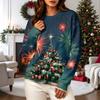 Women's Casual Christmas Print Long Sleeve Neck Sweatshirt