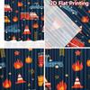 2D flat Photography Backdrop Popular Tapestry Fire Trucks and Flames 100% Polyester Birthday Party for Holiday home decor