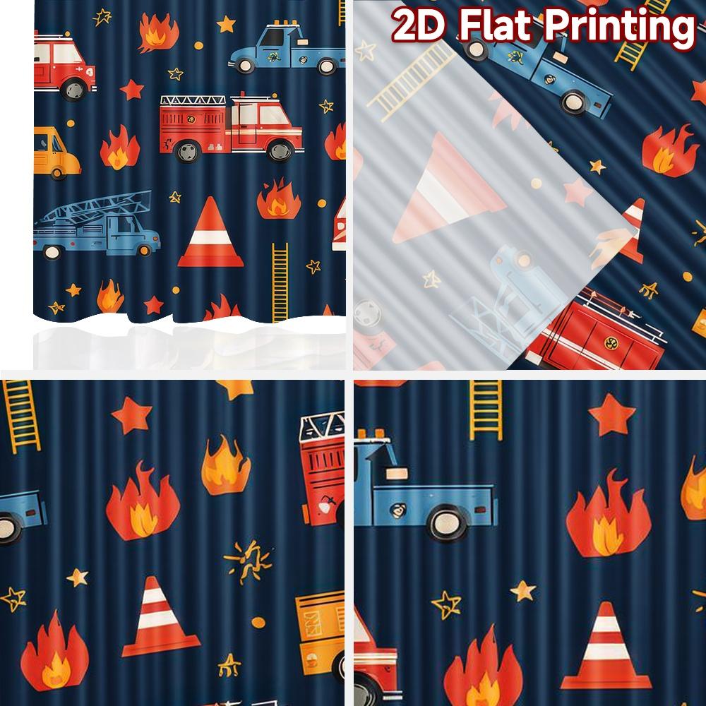 2D flat Photography Backdrop Popular Tapestry Fire Trucks and Flames 100% Polyester Birthday Party for Holiday home decor
