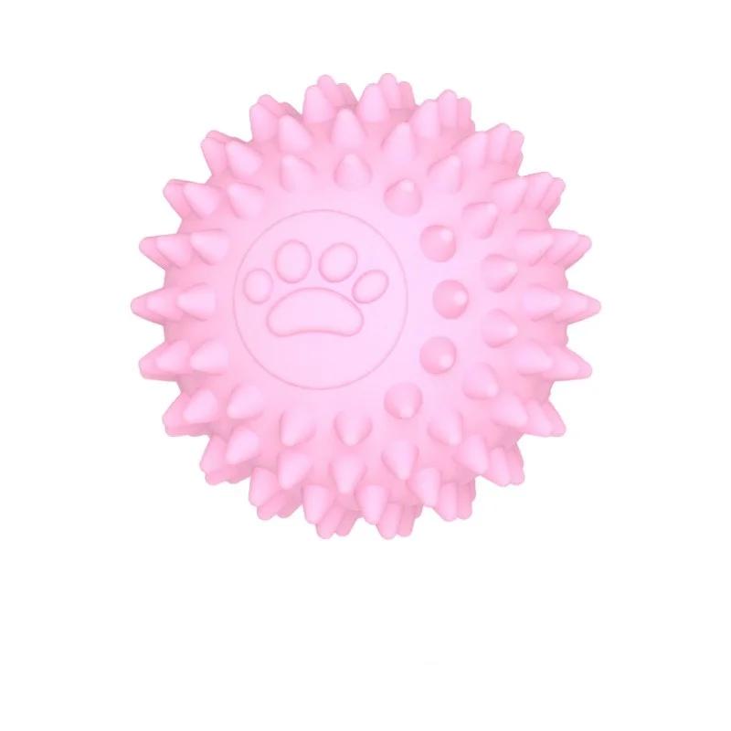 

Pet Solid устойчивый к укусам жевательный неразрушимый прыгающий мячик для собак резиновая дрессировка интерактивная игра игрушка для прорезывания зубов светло-розовый