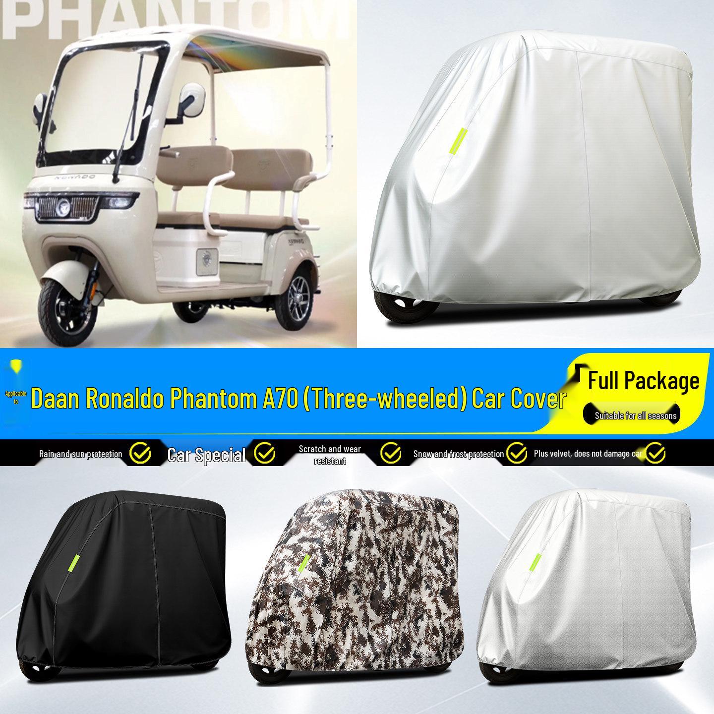 

Da an Ronaldo Phantom A70 Electric Tricycle Rain and Sun Protective Cover Aluminum Grid Silver Cover