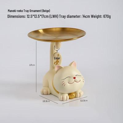 Kreatives Katzen-Tablett-Ornament mit wedelndem Schwanz