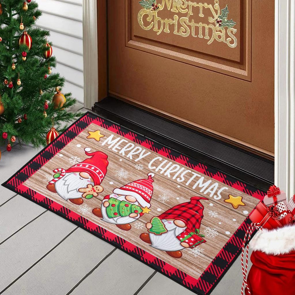 New Christmas-Themed Doormat Indoor/Outdoor Entryway Mat Bathroom & Foyer Rug Durable, Easy-To-Clean Holiday Home Decor
