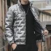 Men's Stand Collar Casual Cotton Jacket with Velvet Lining for Autumn and Winter