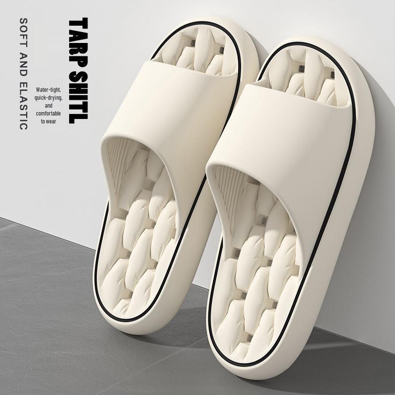 2024 Silent Non-Slip EVA Bathroom Slippers - Hollow Design for Men, Summer Home Comfort