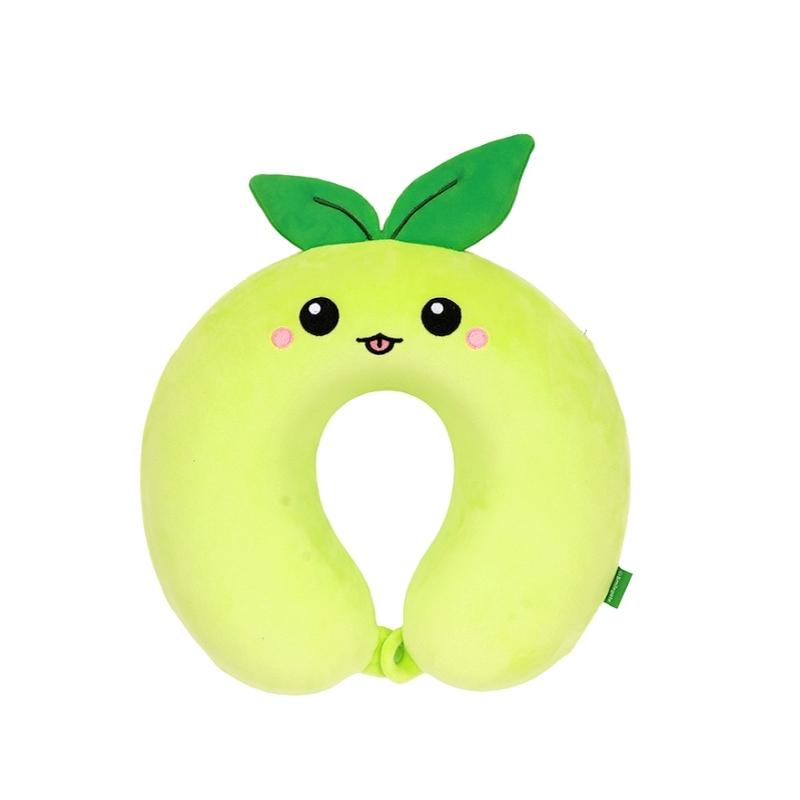 LOSTARK MOKOKO Memory Foam Neck Pillow - Comfortable Travel Cushion with Snap Button for Airplane & Car