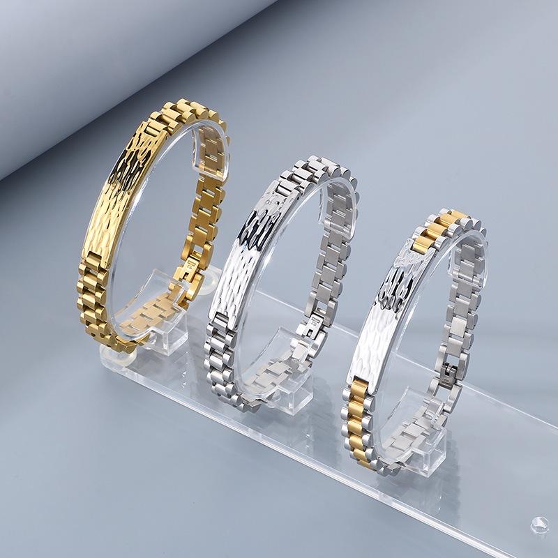 Gebogenes Edelstahlarmband & Uhrenkette für Paare - Verstellbarer europäischer & amerikanischer Stil