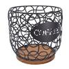 Coffee Pod Holder   Large Capacity Coffee Capsule Storage Basket with Wooden Base for Kitchen Counter   Desktop