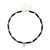 Adjustable Glass Bead Zircon Clavicle Necklace with Heart Designs for Women Fashion Jewelry Gift Ideas